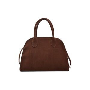 Brown Faux Suede Tote Bag Retro Satchel Bag With Shoulder Strap